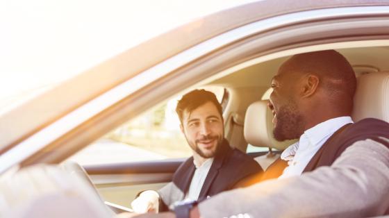 Two people in a car